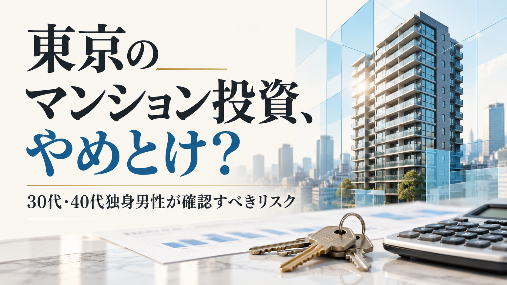 東京のマンション投資はやめとけ？30代・40代独身男性が確認すべきリスク