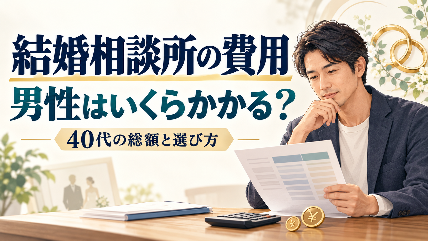 結婚相談所の費用は男性だといくら？40代が知っておきたい総額と選び方